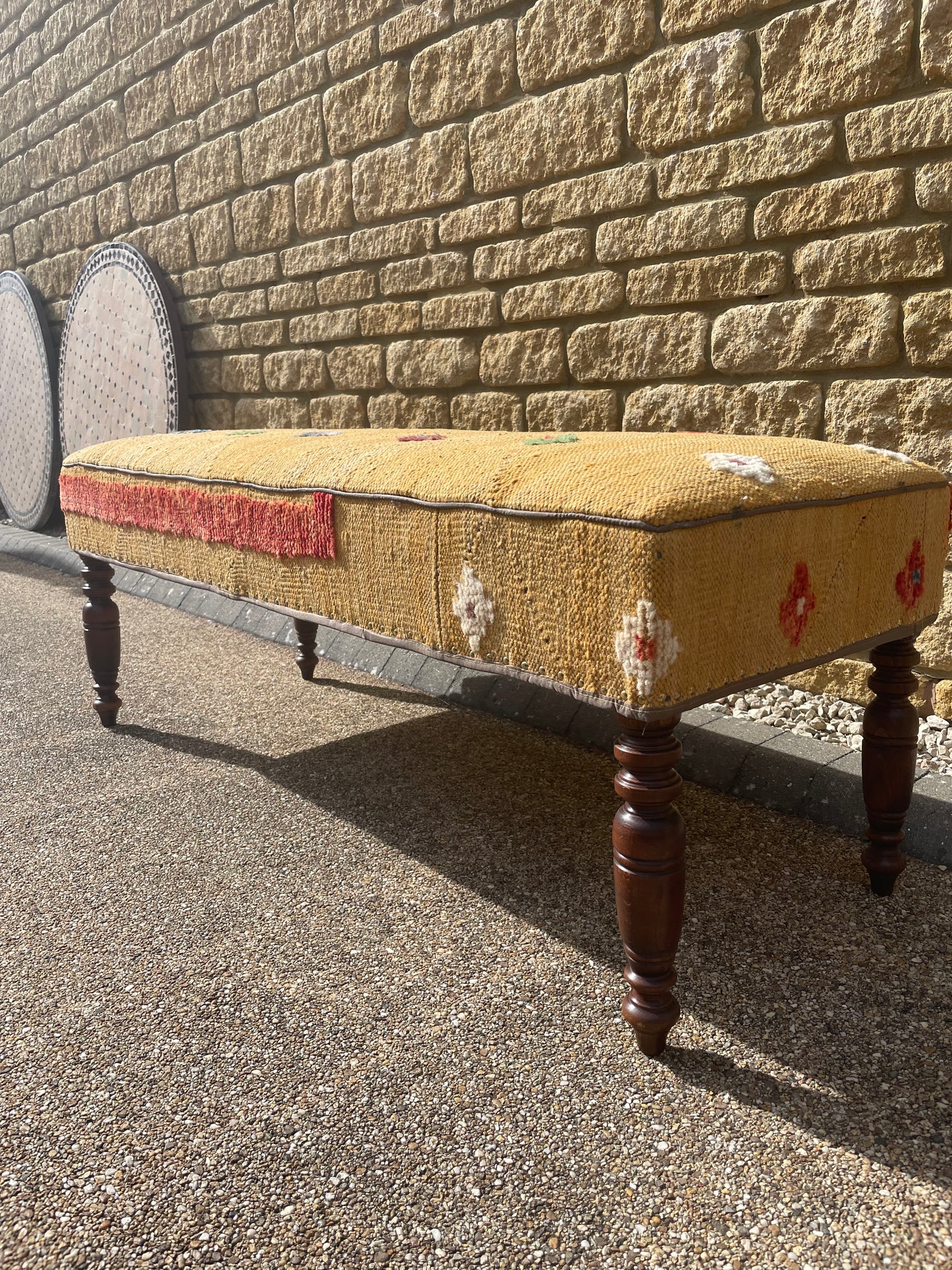 Kilim upholstered Ottoman/stool