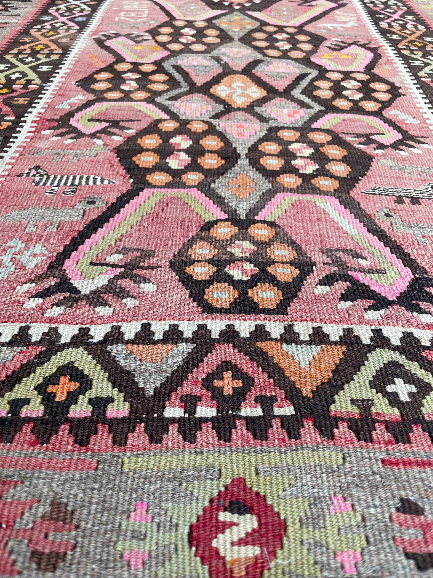 Vintage Turkish Kilim - Signed