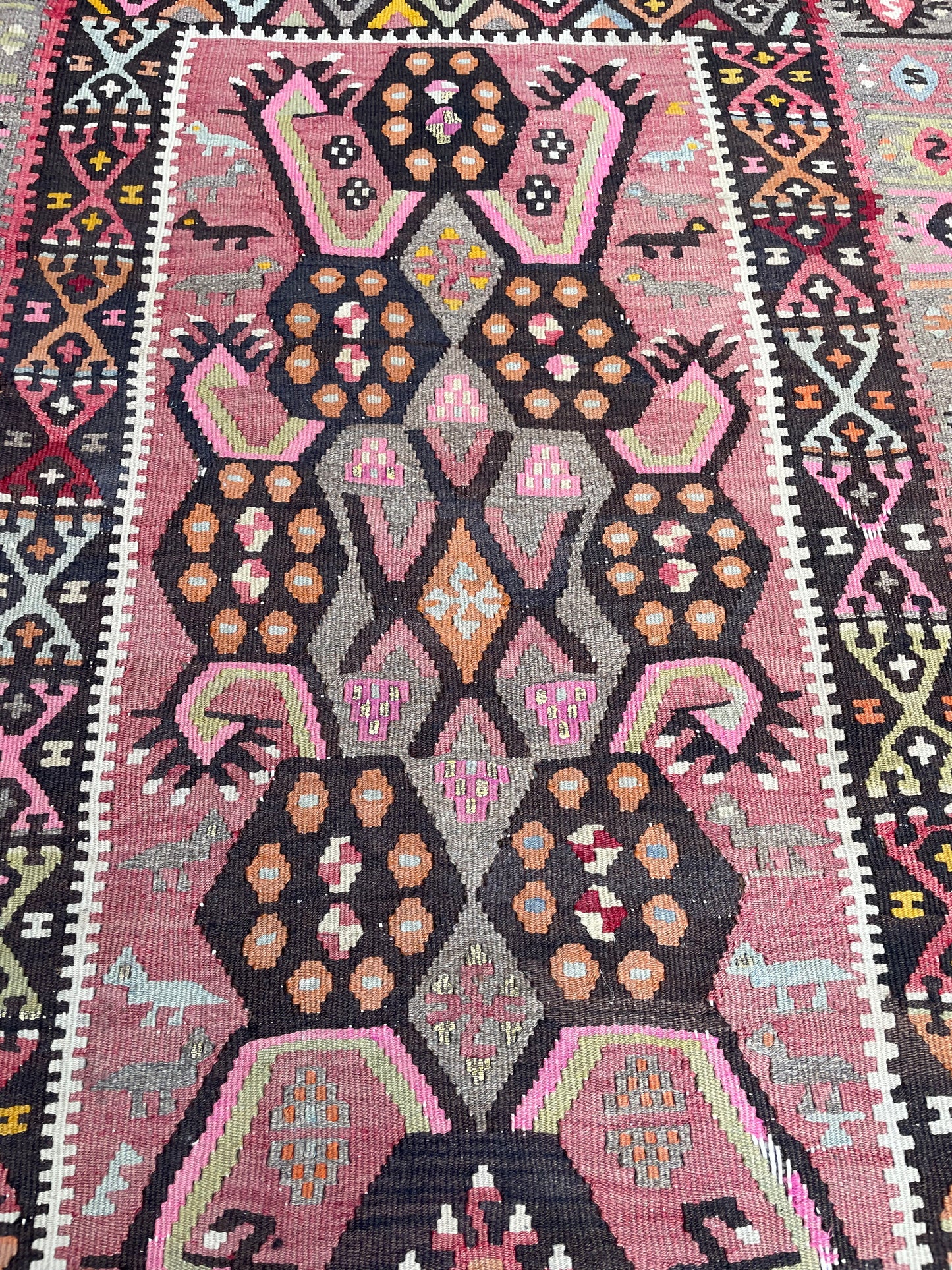 Vintage Turkish Kilim - Signed