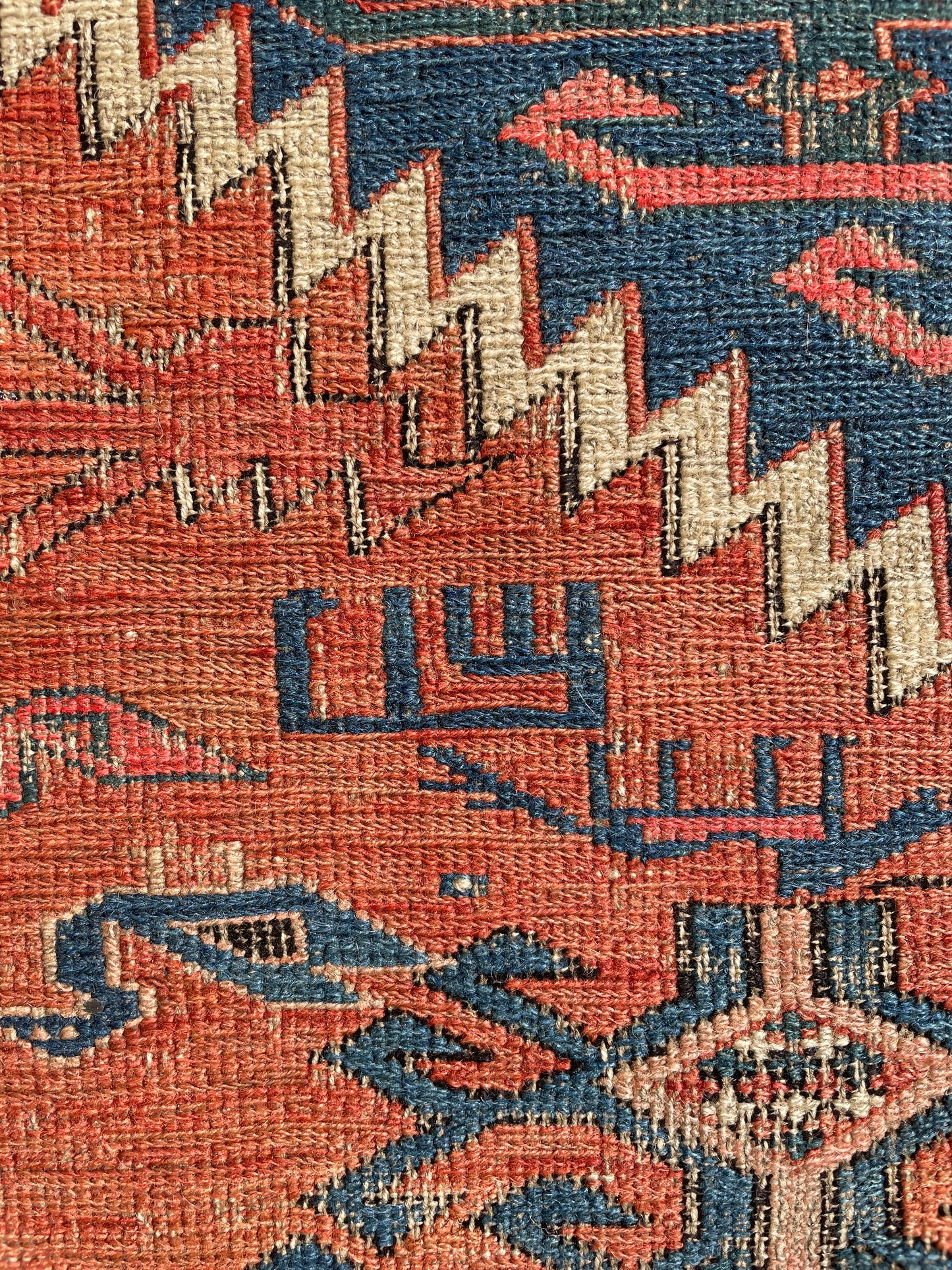 Antique Caucasian “Dragon” Sumak Carpet