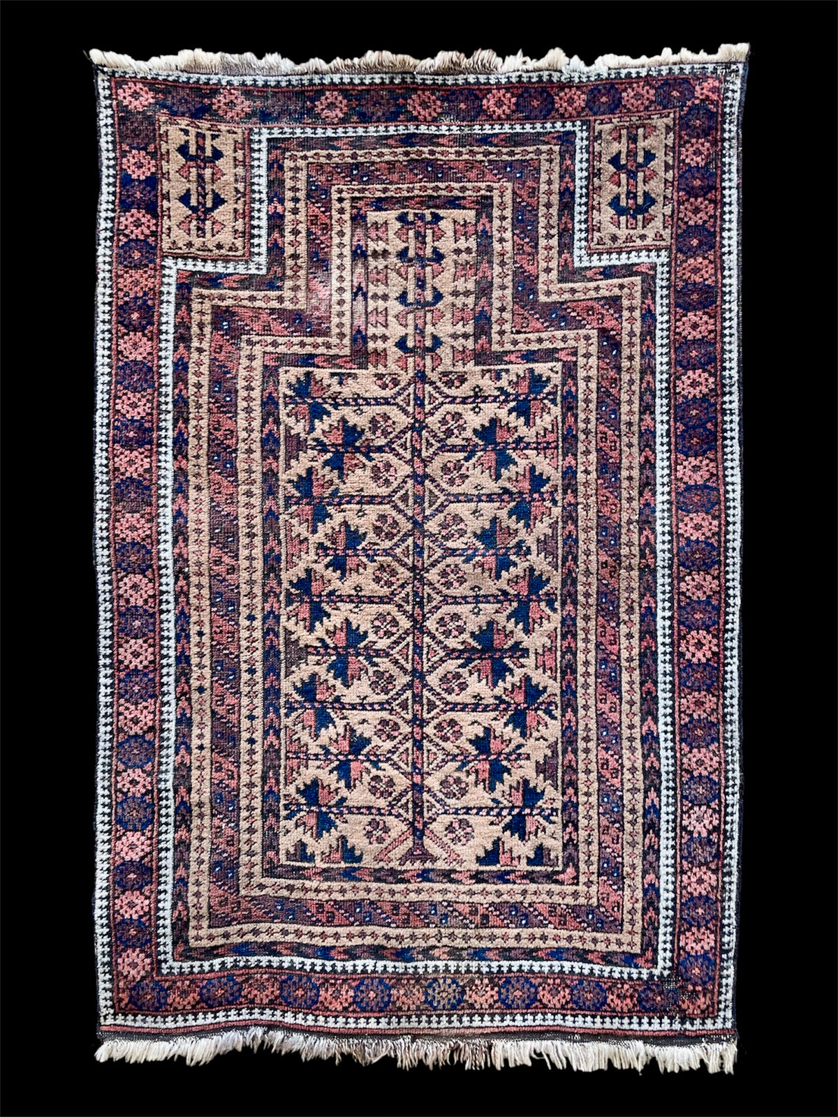 Antique Baluch Prayer Rug with Camel ground