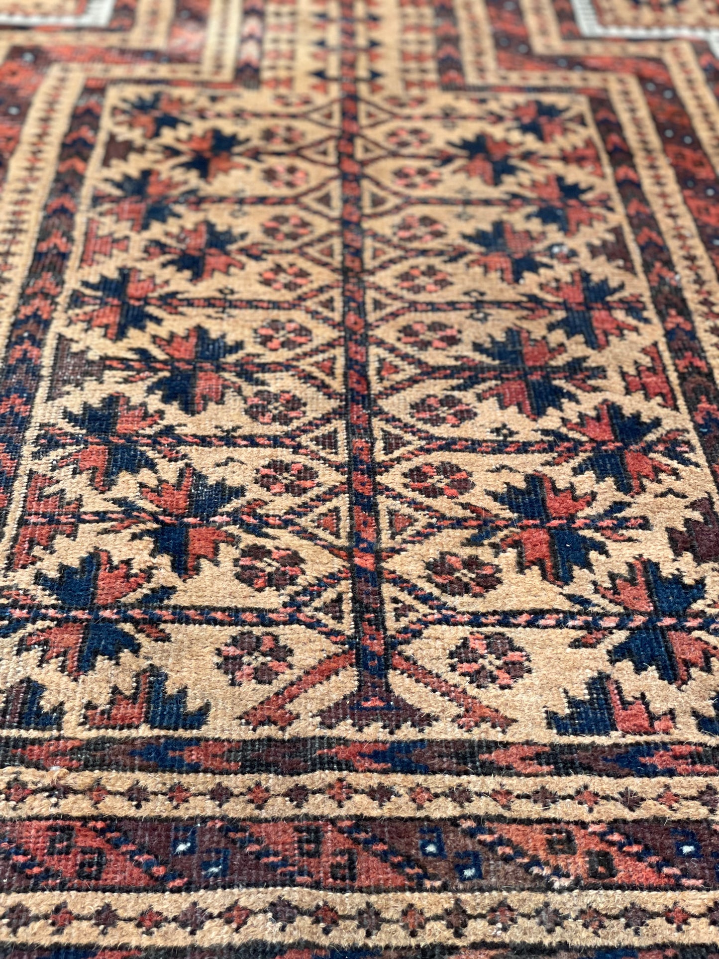 Antique Baluch Prayer Rug with Camel ground