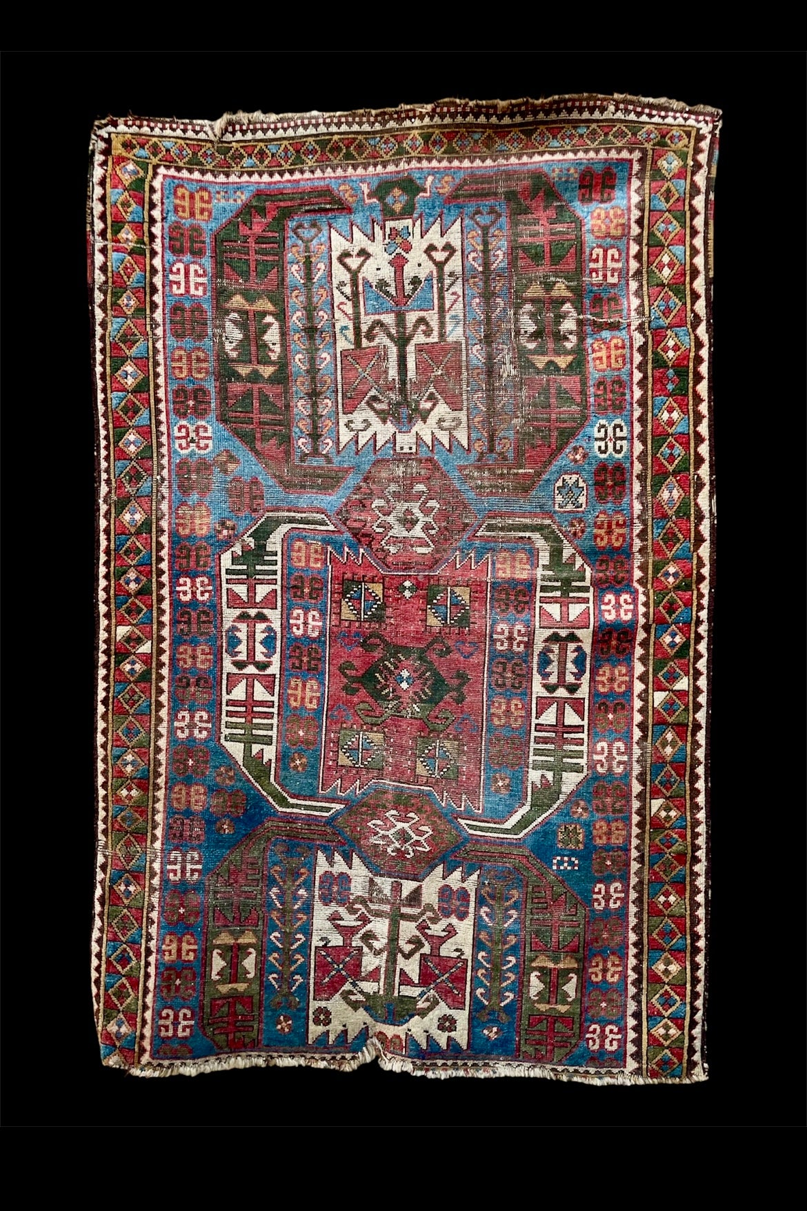 Antique Caucasian Kasim Usag (or Bahmanli) Rug