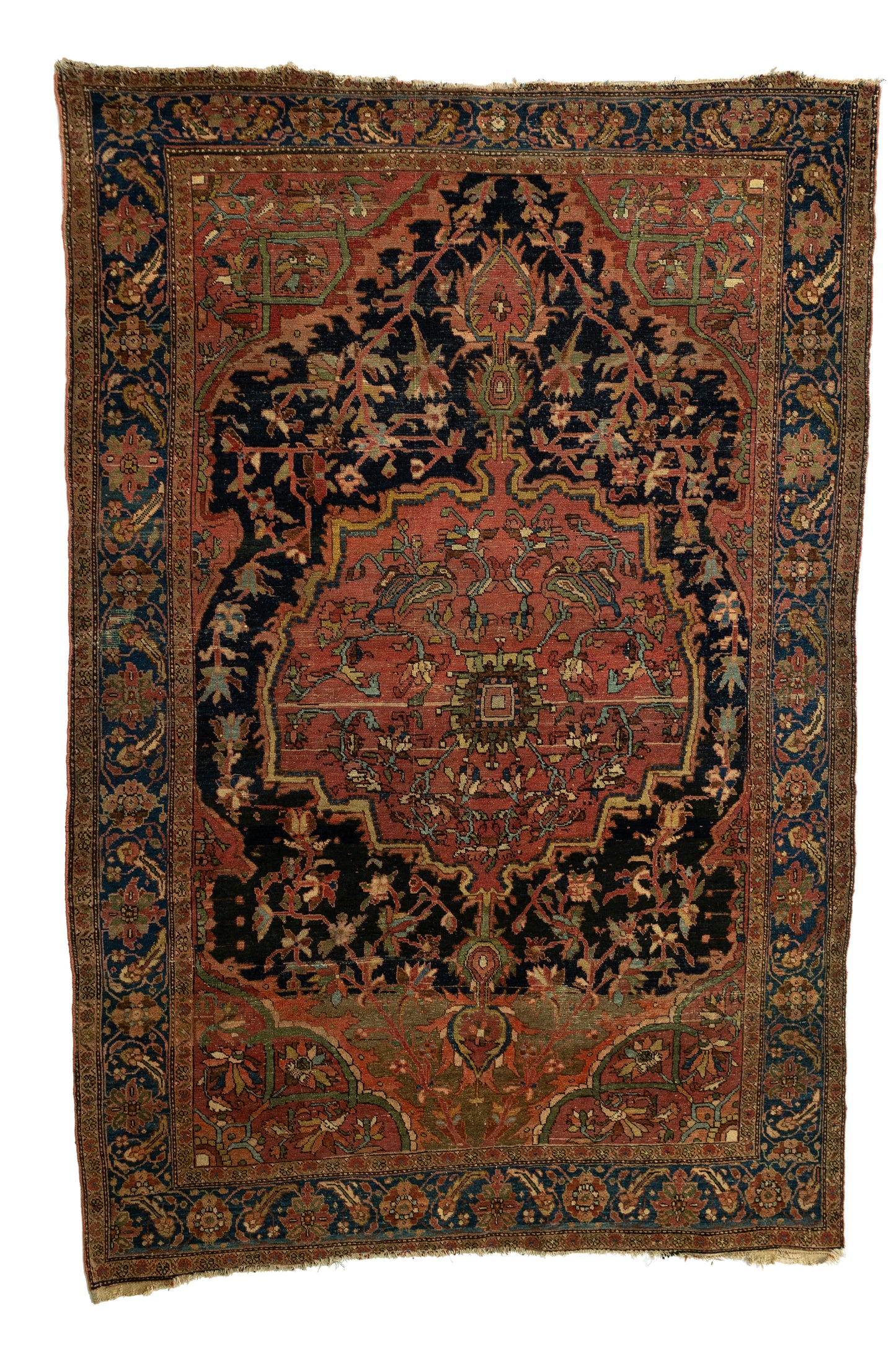 Antique Fereghan Sarouk Village Rug