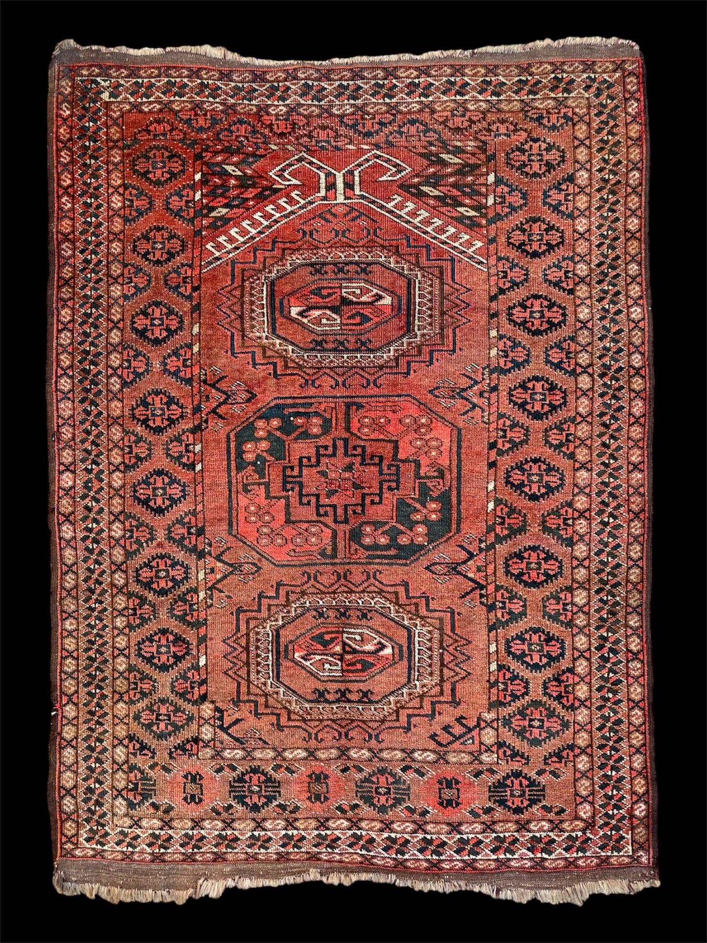 Antique Afghan Ersari Prayer Rug