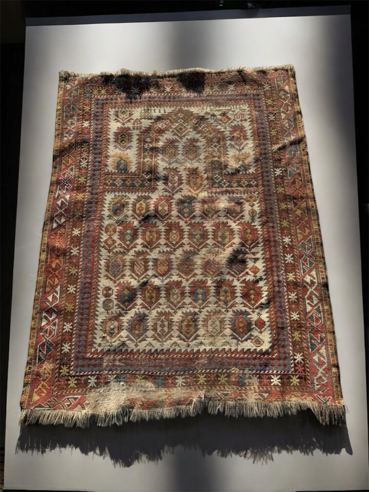 Antique Caucasian Marasali Shirvan Prayer Rug