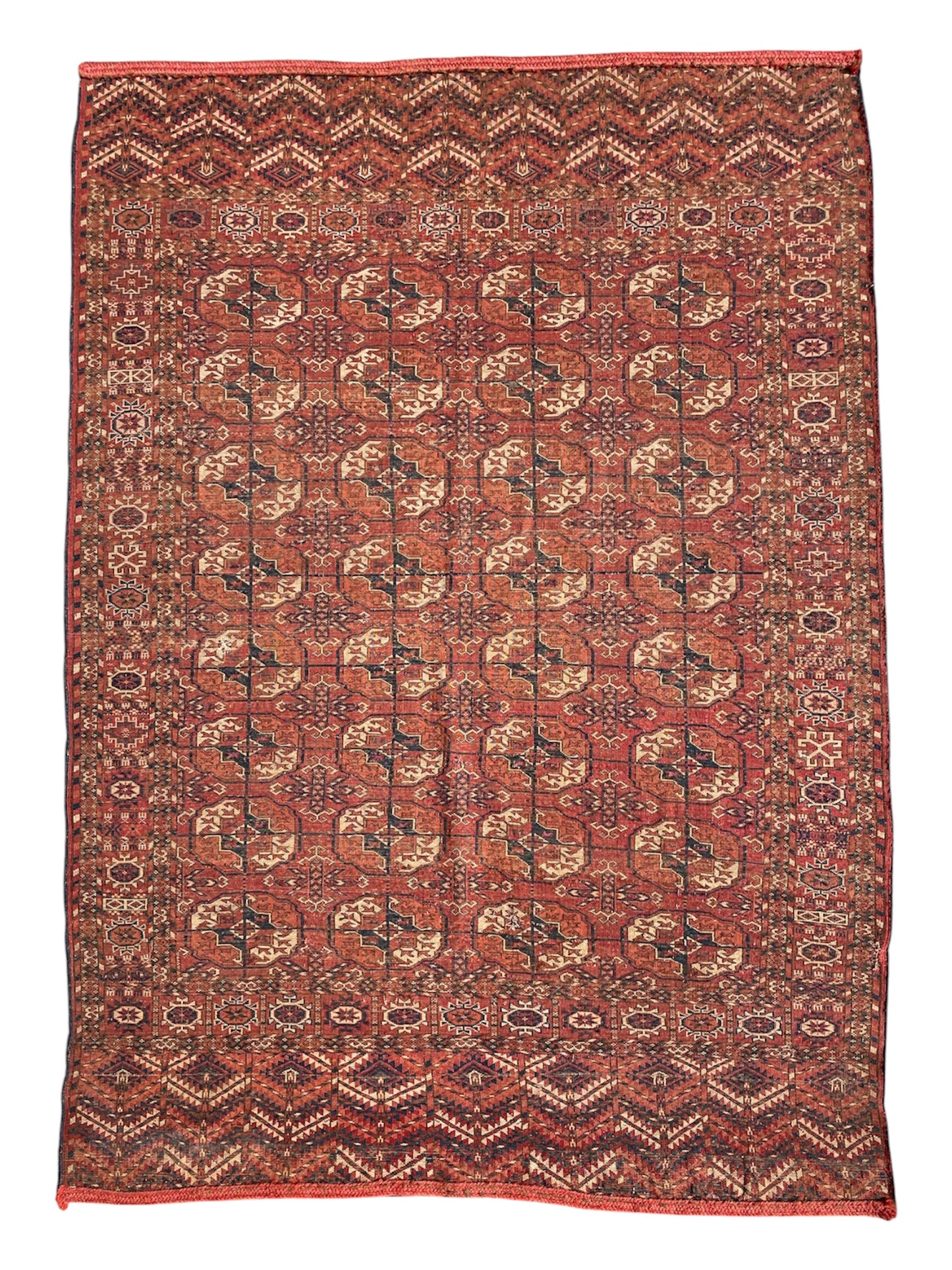 Antique Tekke Turkoman Dowry Rug with silk highlights