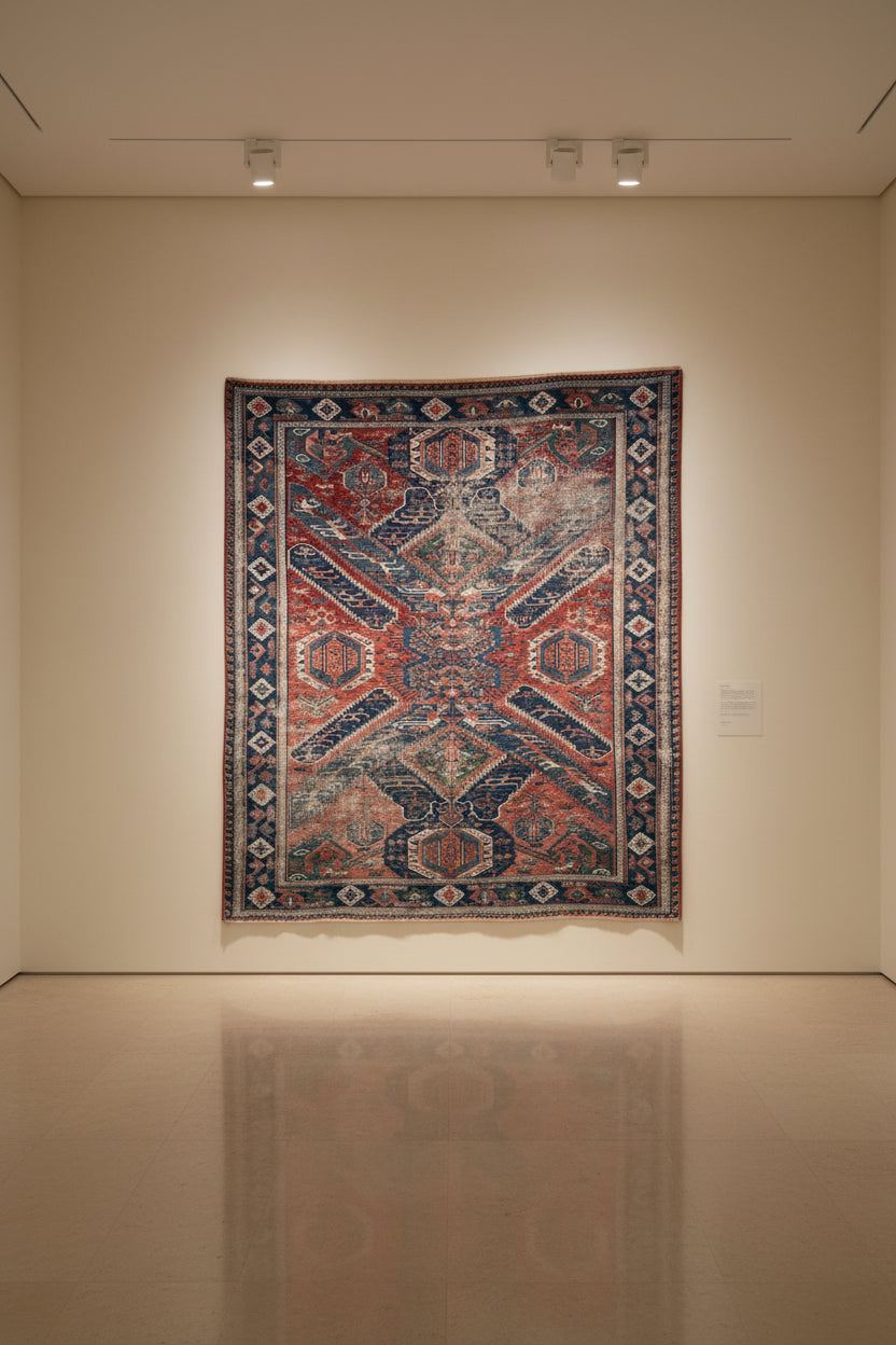 Antique Caucasian “Dragon” Sumak Carpet