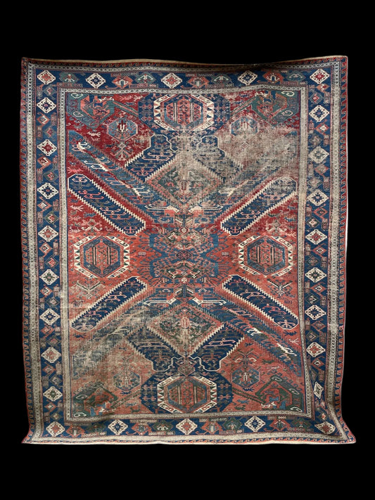Antique Caucasian “Dragon” Sumak Carpet