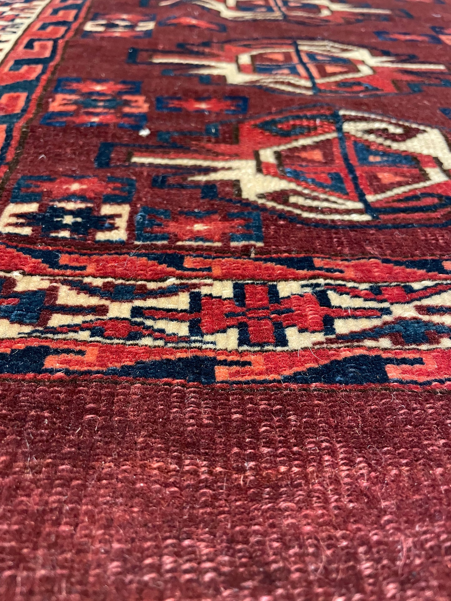 Antique Turkoman Yomut Chuval Bag face