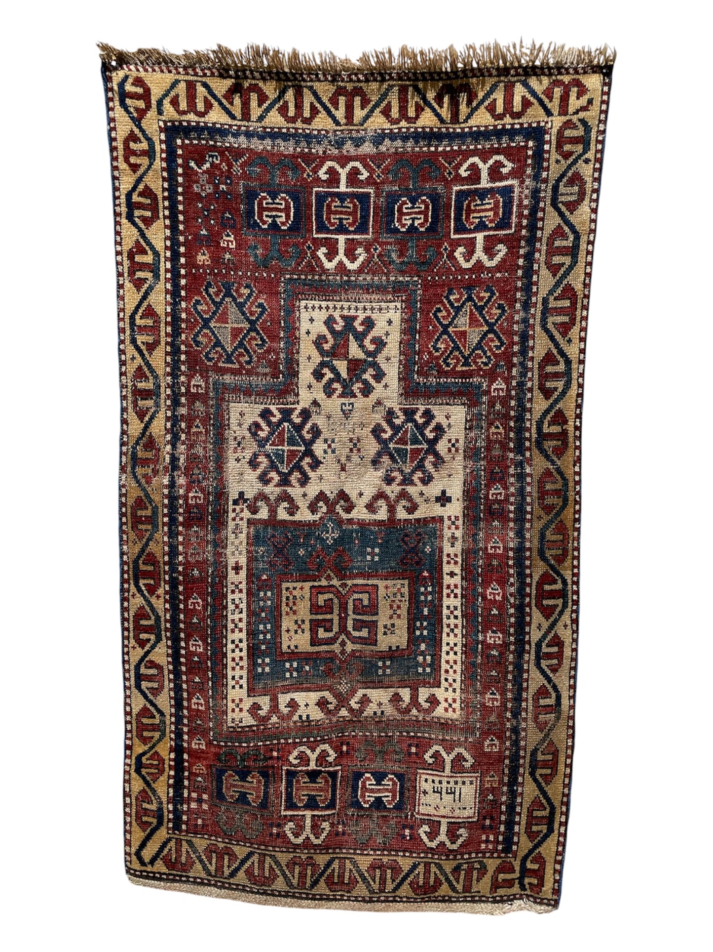 Antique Caucasian Kazak Prayer Rug