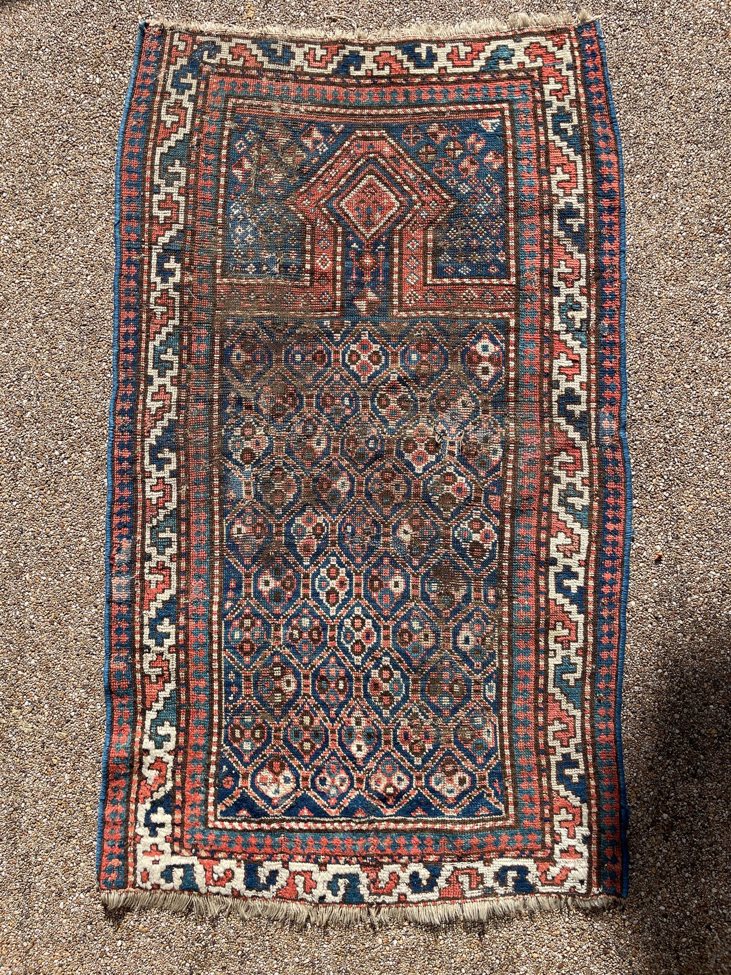 Antique Caucasian Zakatala  Prayer Rug