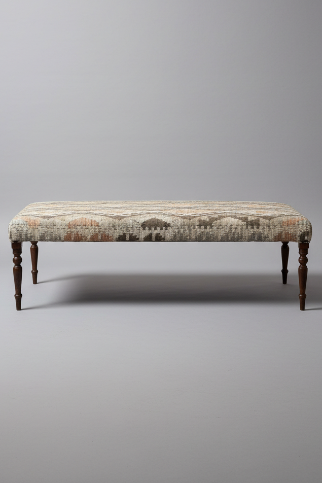 Large Kilim upholstered Ottoman Table