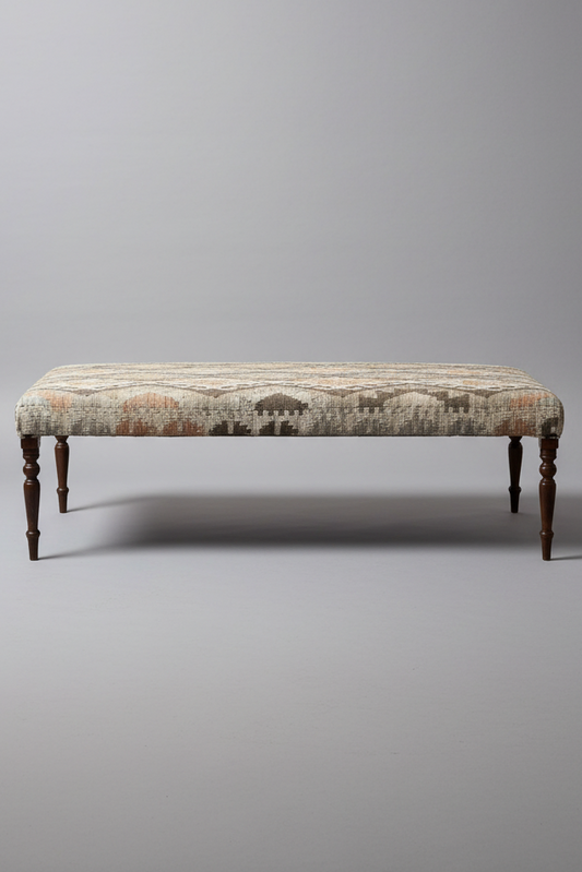 Large Kilim upholstered Ottoman Table