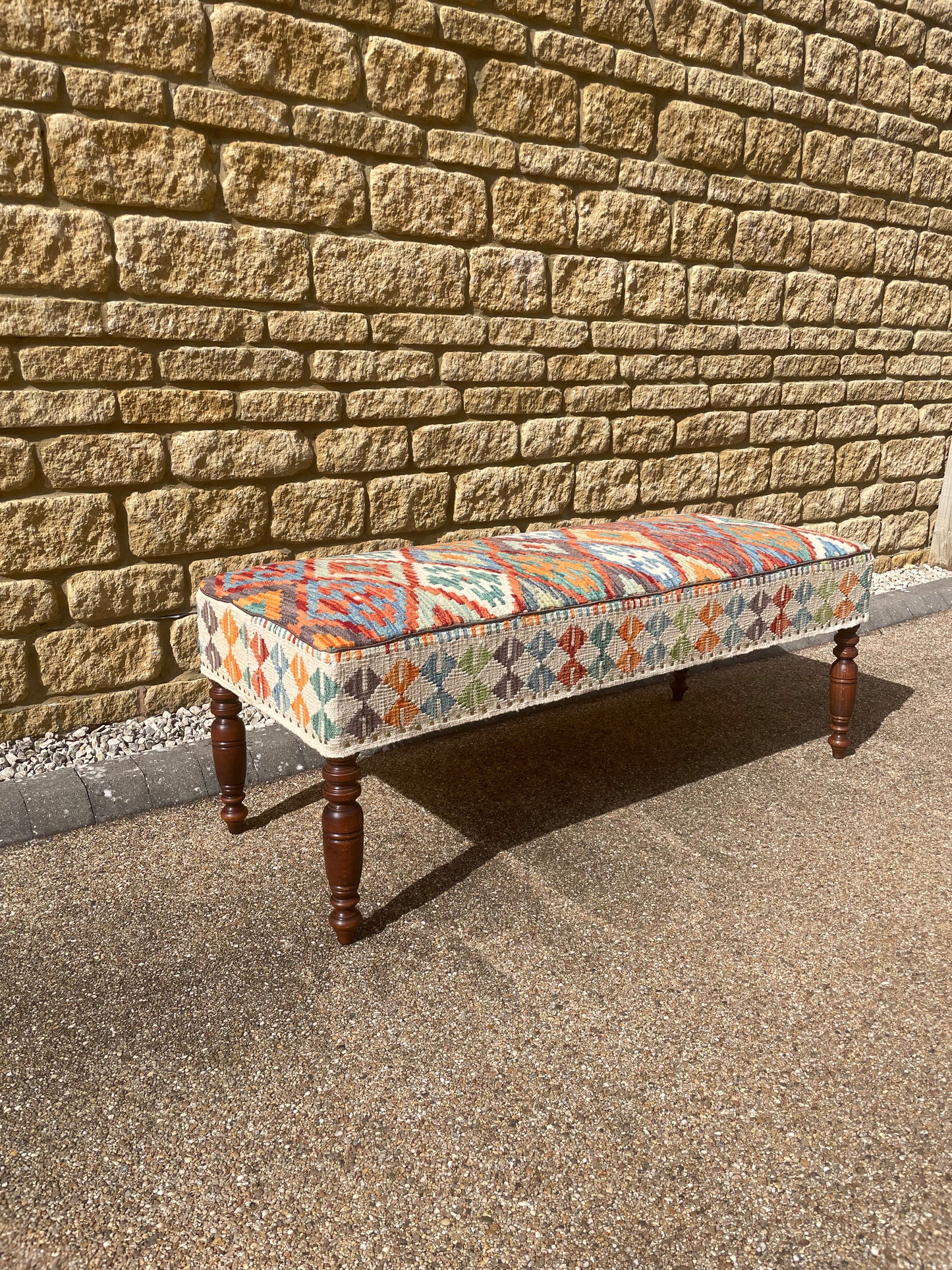 Kilim upholstered Ottoman/stool