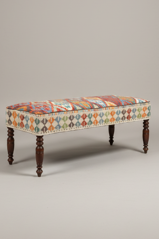 Kilim upholstered Ottoman/stool