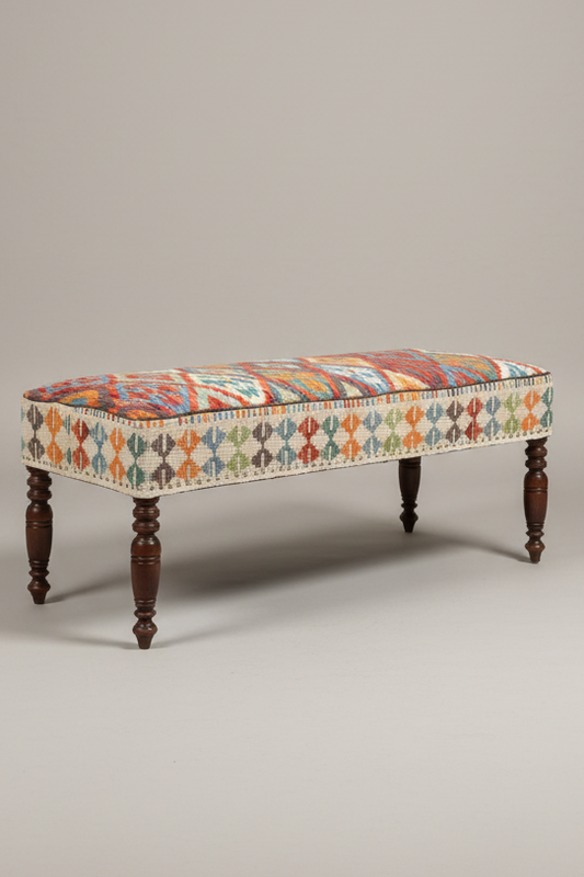 Kilim upholstered Ottoman/stool