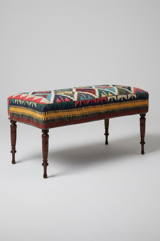 Kilim upholstered Ottoman/stool
