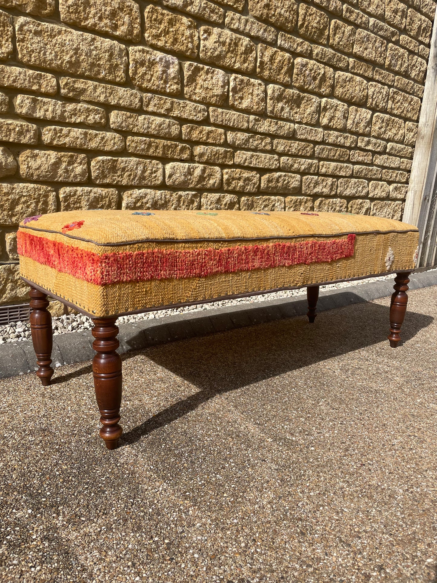 Kilim upholstered Ottoman/stool