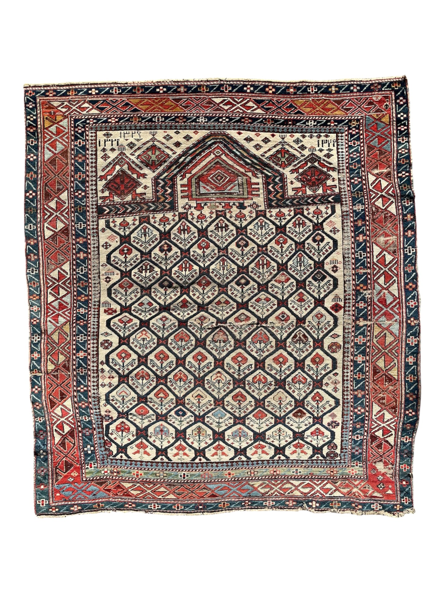 Antique Caucasian Shirvan Prayer Rug