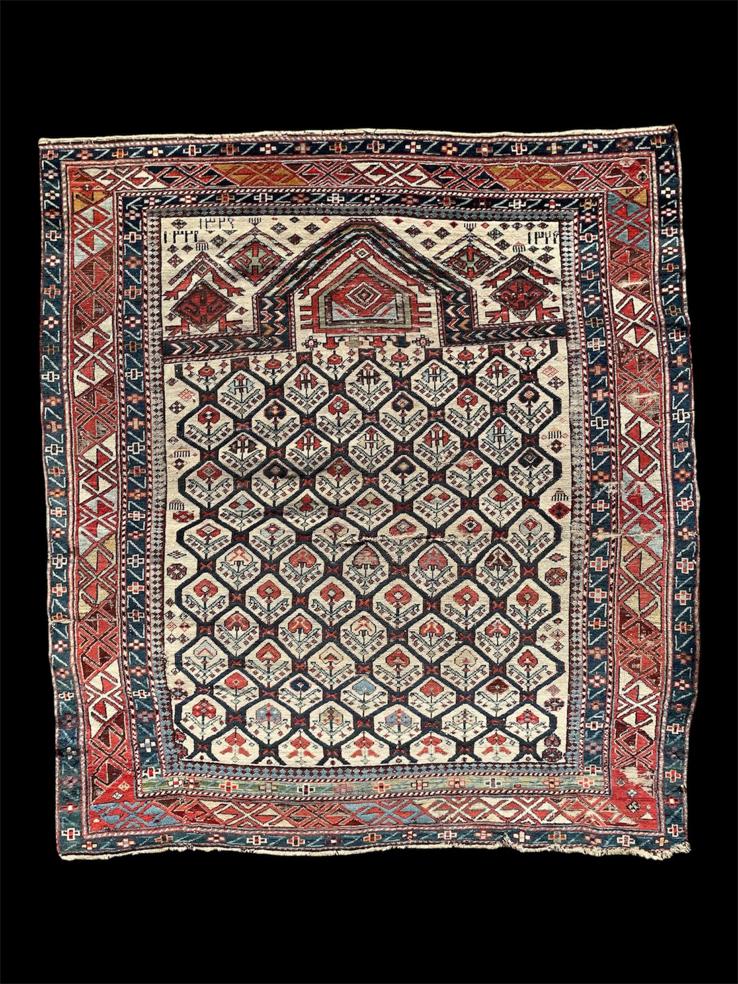 Antique Caucasian Shirvan Prayer Rug