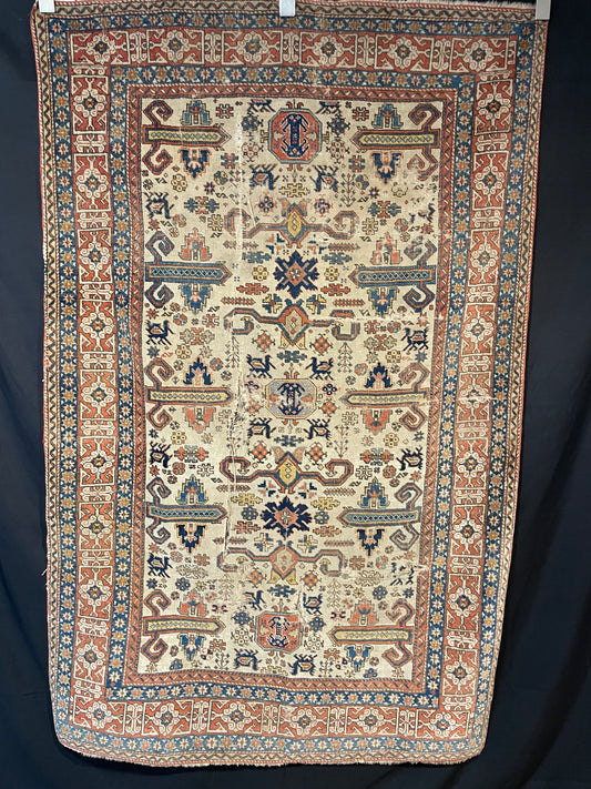 Antique Persian Ardebil Rug with Perepedil Design