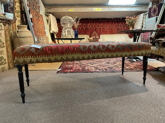 Kilim Upholstered Ottoman bench/stool