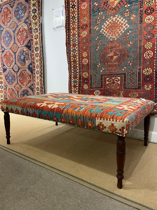 Kilim Upholstered Ottoman