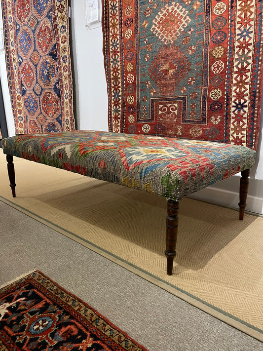 Kilim Upholstered Ottoman