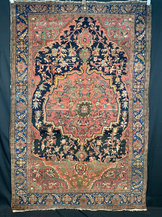 Antique Persian Fereghan Sarouk Village Rug