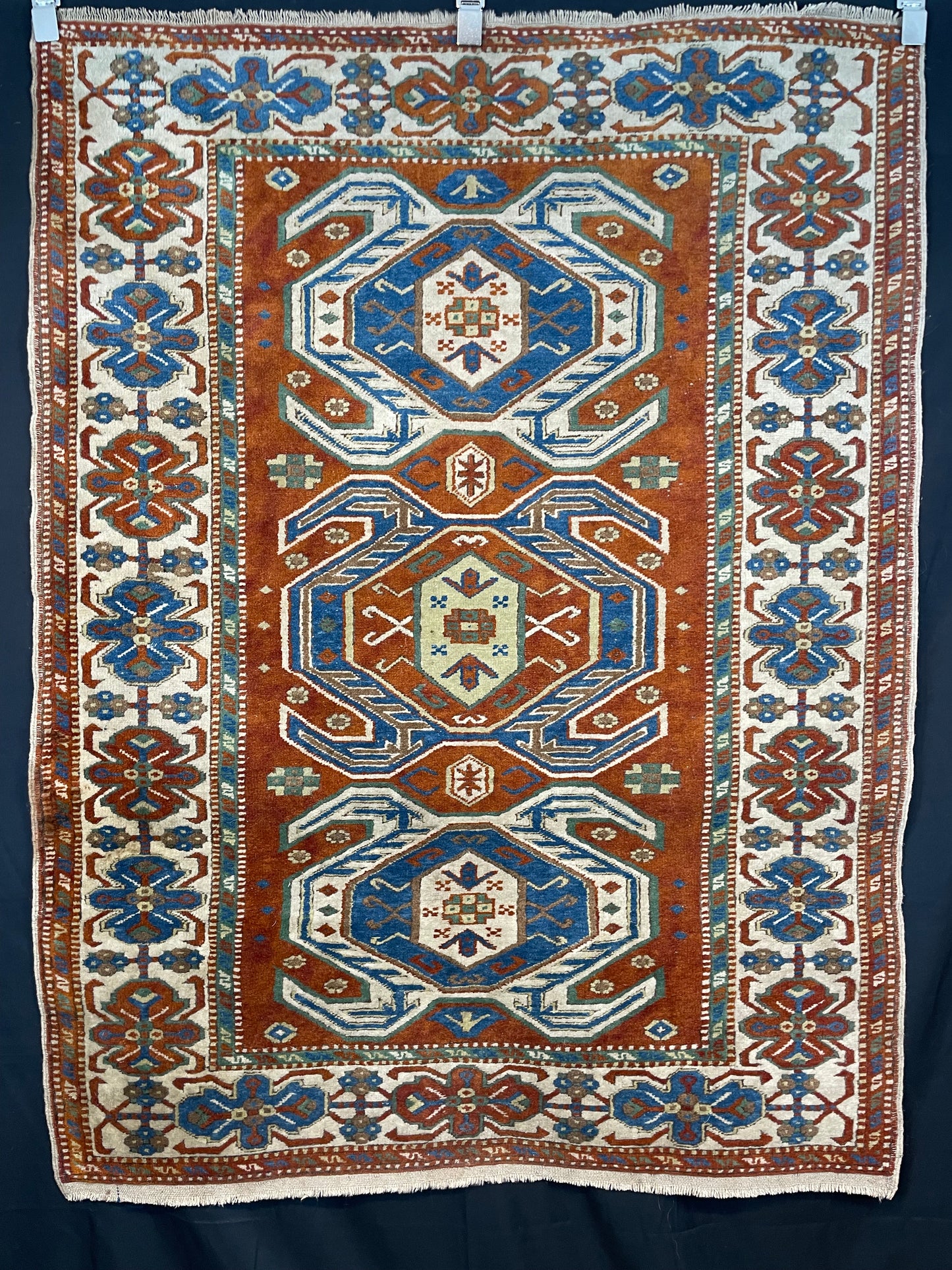 Turkish Kars rug with Caucasian Lenkoran Design