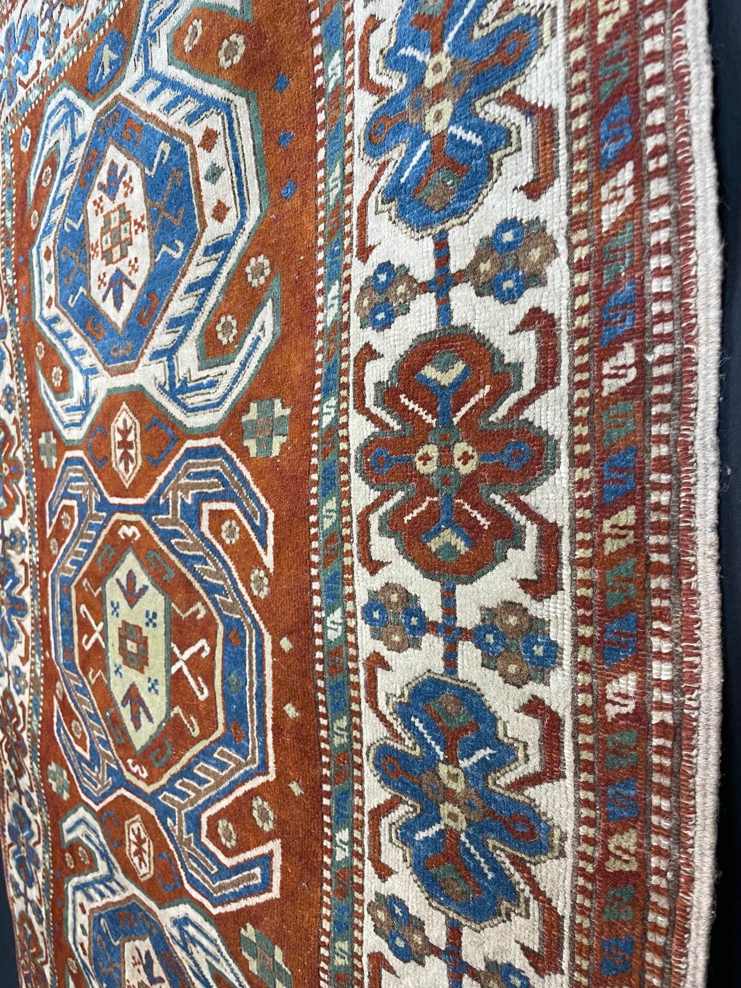 Turkish Kars rug with Caucasian Lenkoran Design
