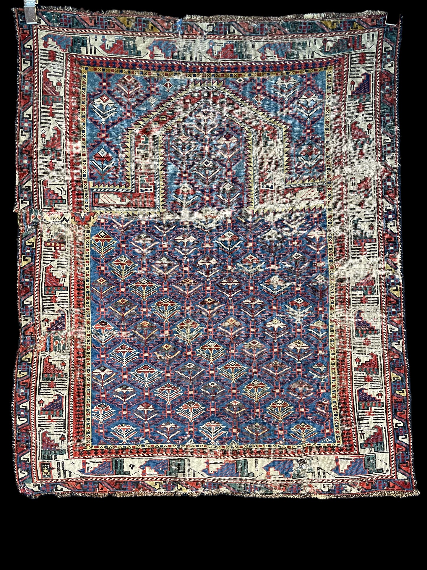 Antique Caucasian Shirvan Marasali Prayer Rug