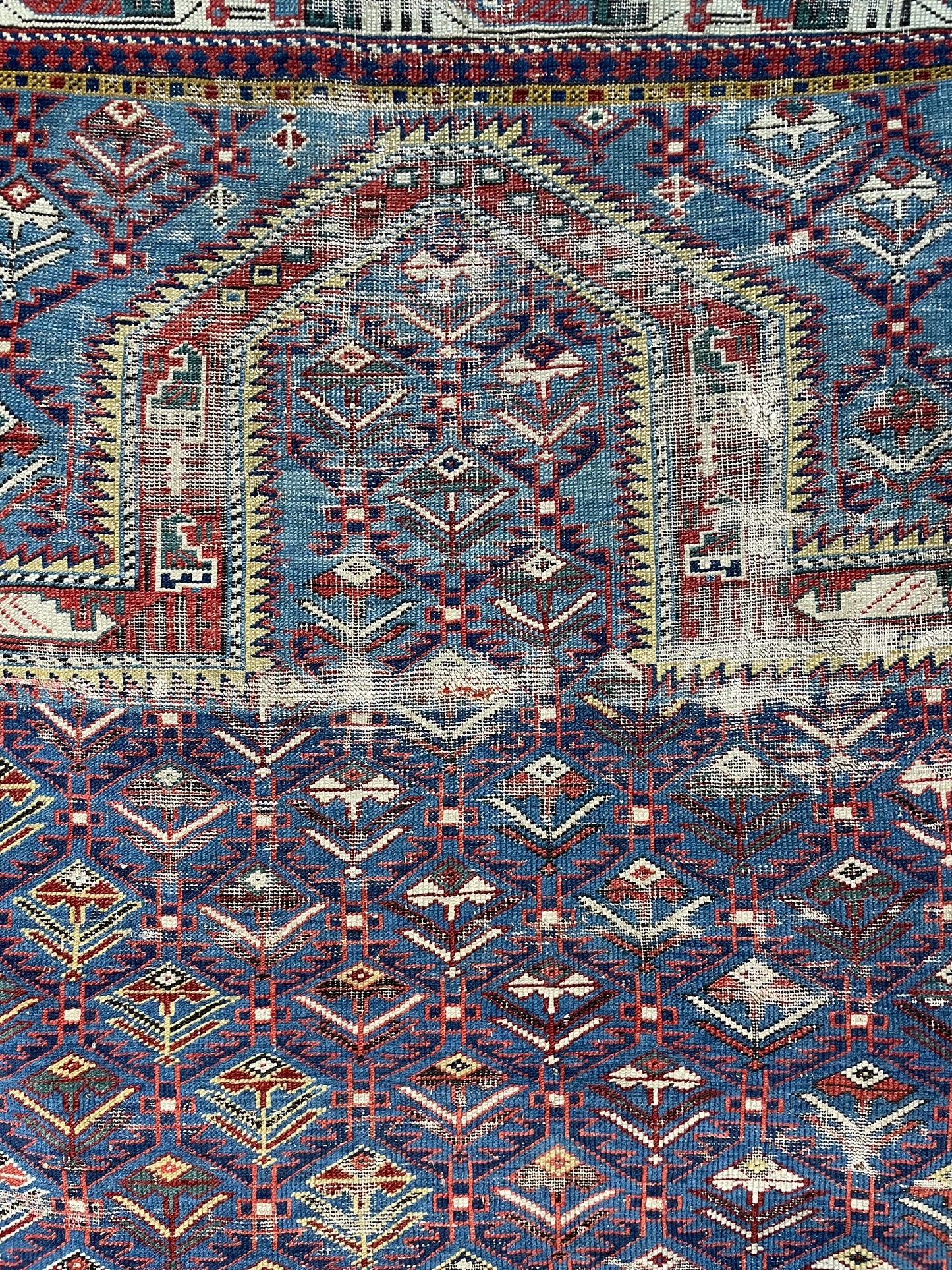 Antique Caucasian Shirvan Marasali Prayer Rug
