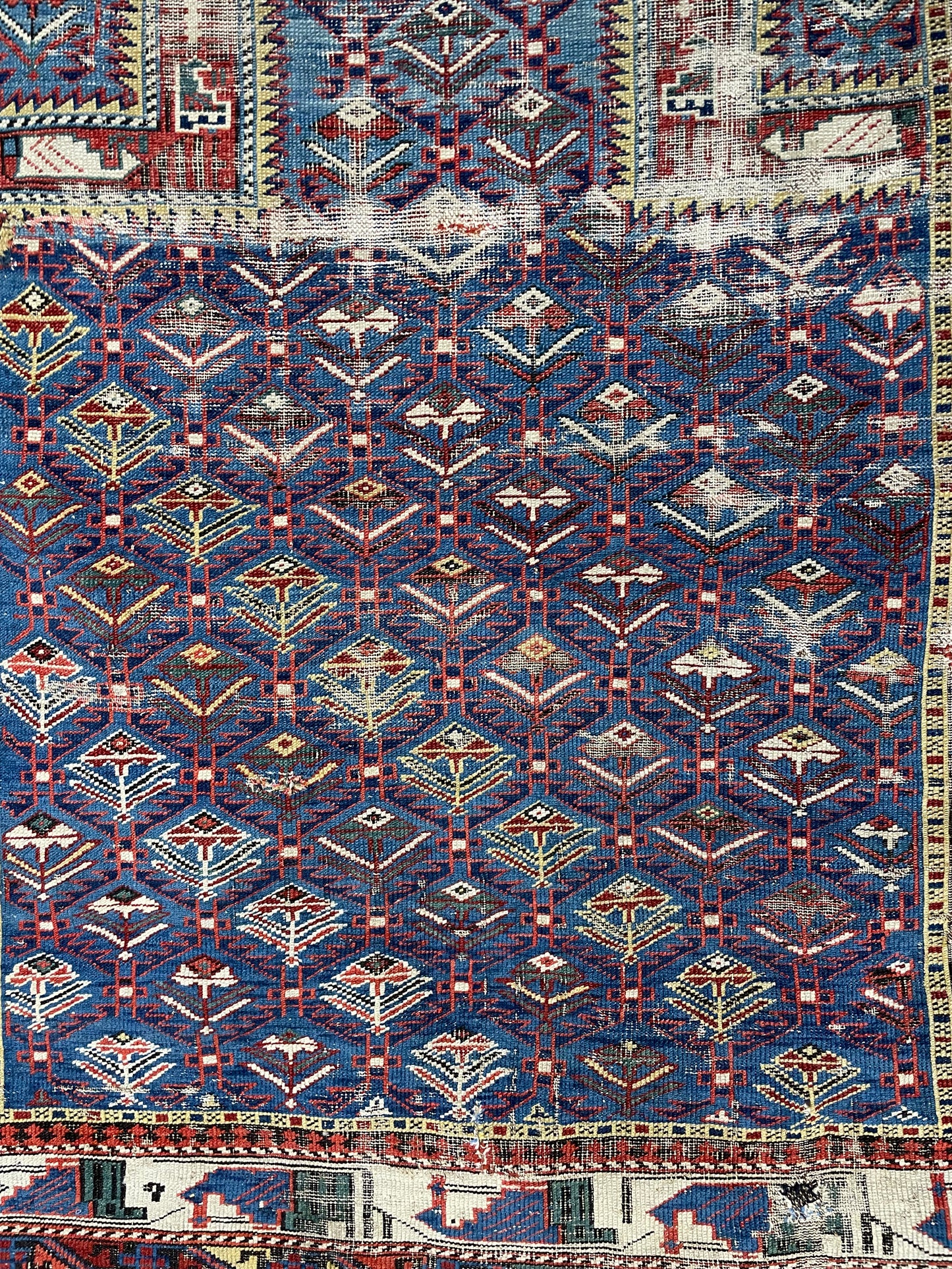 Antique Caucasian Shirvan Marasali Prayer Rug