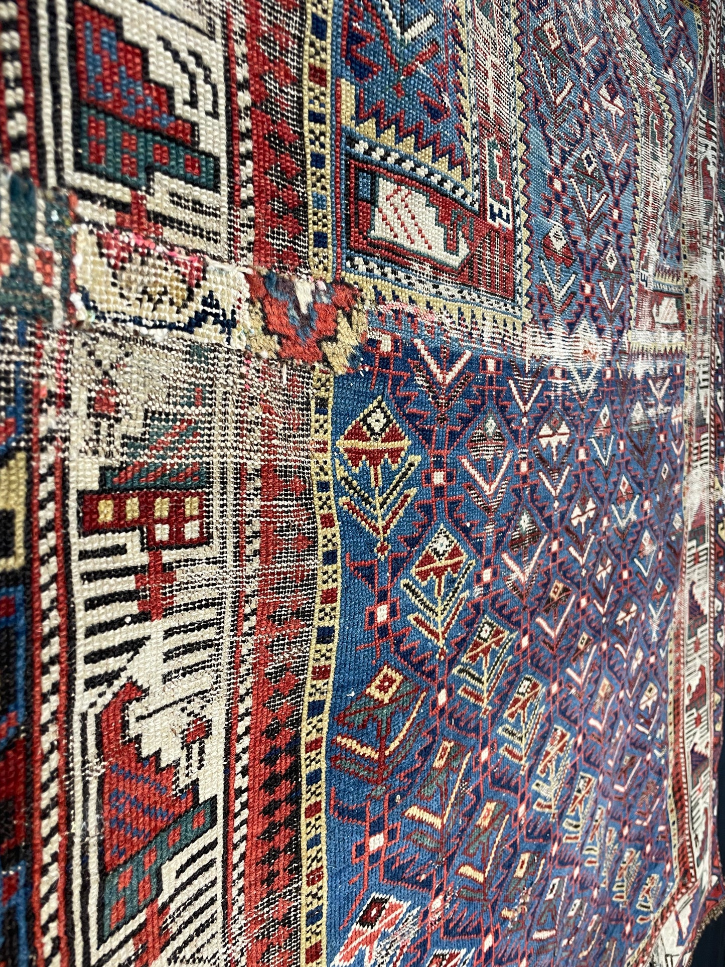 Antique Caucasian Shirvan Marasali Prayer Rug