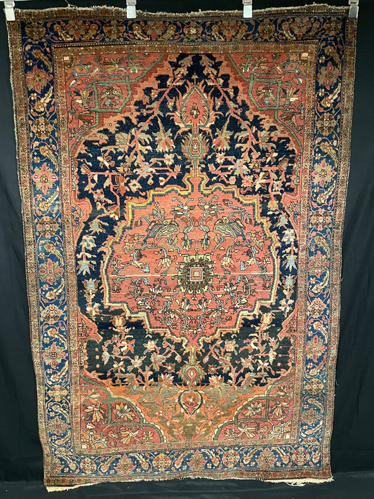 Antique Persian Fereghan Sarouk Village Rug