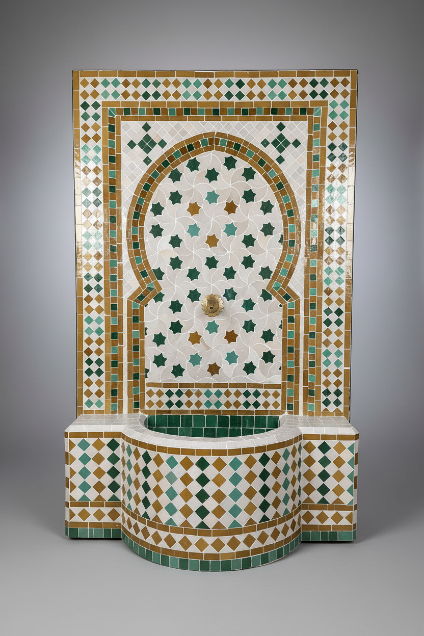 Large Handmade Moroccan Mosaic - Tiled Water Feature