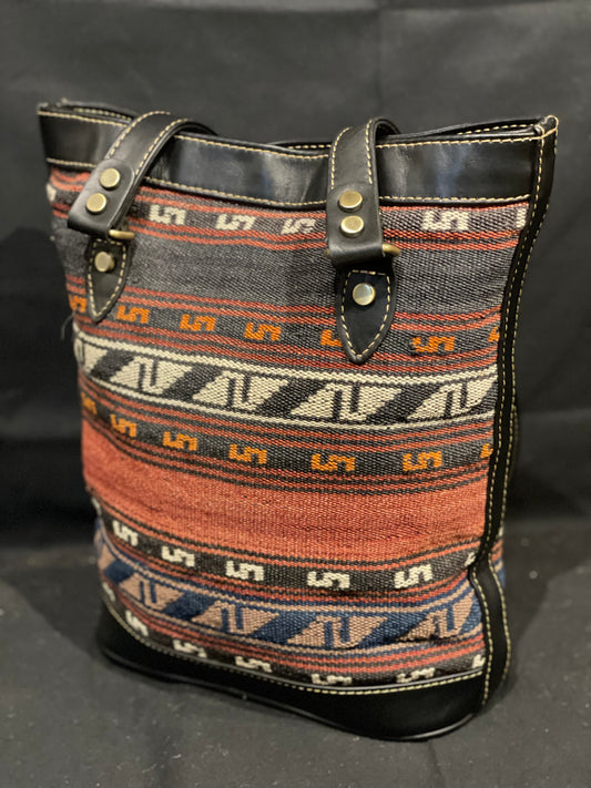 Turkish Leather & Kilim Handbag