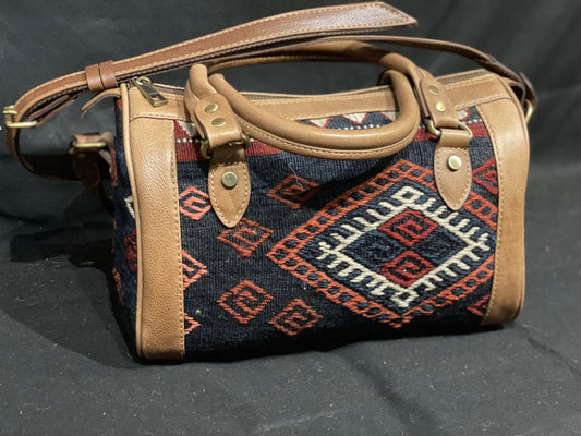 Turkish Kilim-covered Handbag